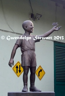 Statue 
of the Boy Barack Obama (Barry Sutoro), Jakarta, Indonesia, Photographed 
by Gwendolyn Stewart c. 2015; All Rights Reserved