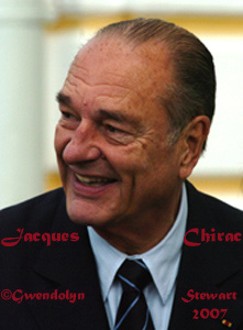 Photograph of French 
President JACQUES CHIRAC by GWENDOLYN STEWART c. 2009; All Rights Reserved