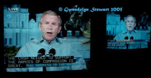 Photograph of George W. Bush Televised from New Orleans, � Gwendolyn 
Stewart 2015; All Rights Reserved