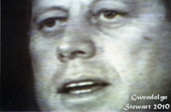 Film Image
of President John F. Kennedy Photographed by Gwendolyn Stewart c.
2011; All Rights Reserved