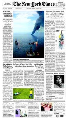 Front Page of the New York 
Times of June 21, 2010, With a Photograph of John Updike by Gwendolyn 
Stewart c. 2011; All 
Rights Reserved