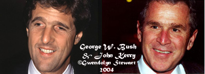 Photographs of Senator John Kerry 
and President George W. Bush c. 2009 by Gwendolyn Stewart; All Rights 
Reserved